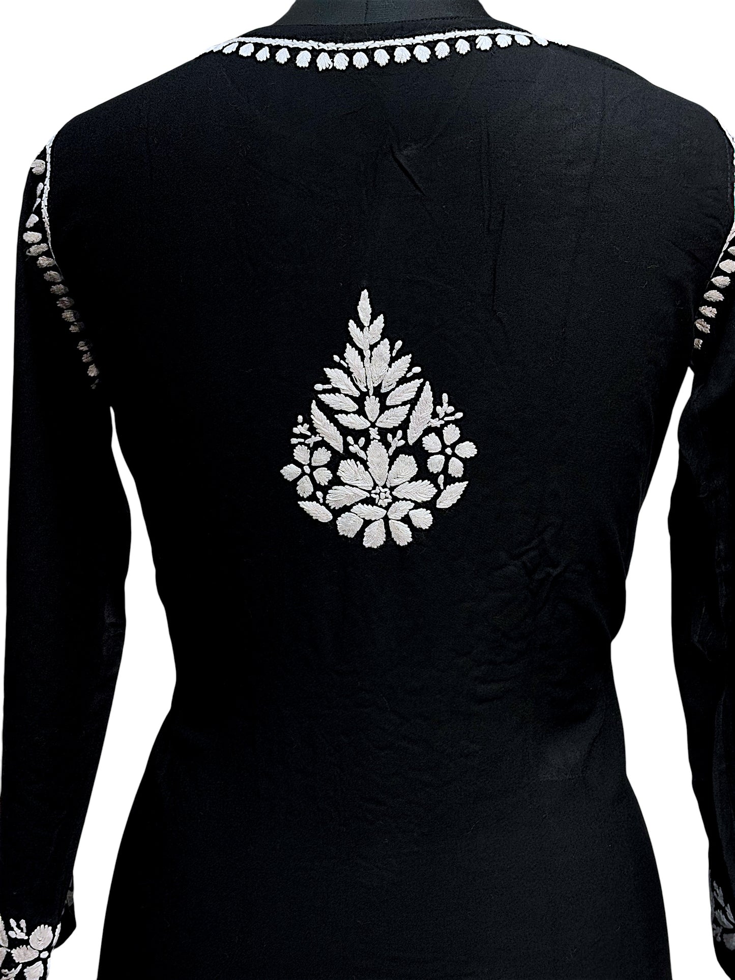 Modal Chikankari Kurti with Delicate White Embroidery