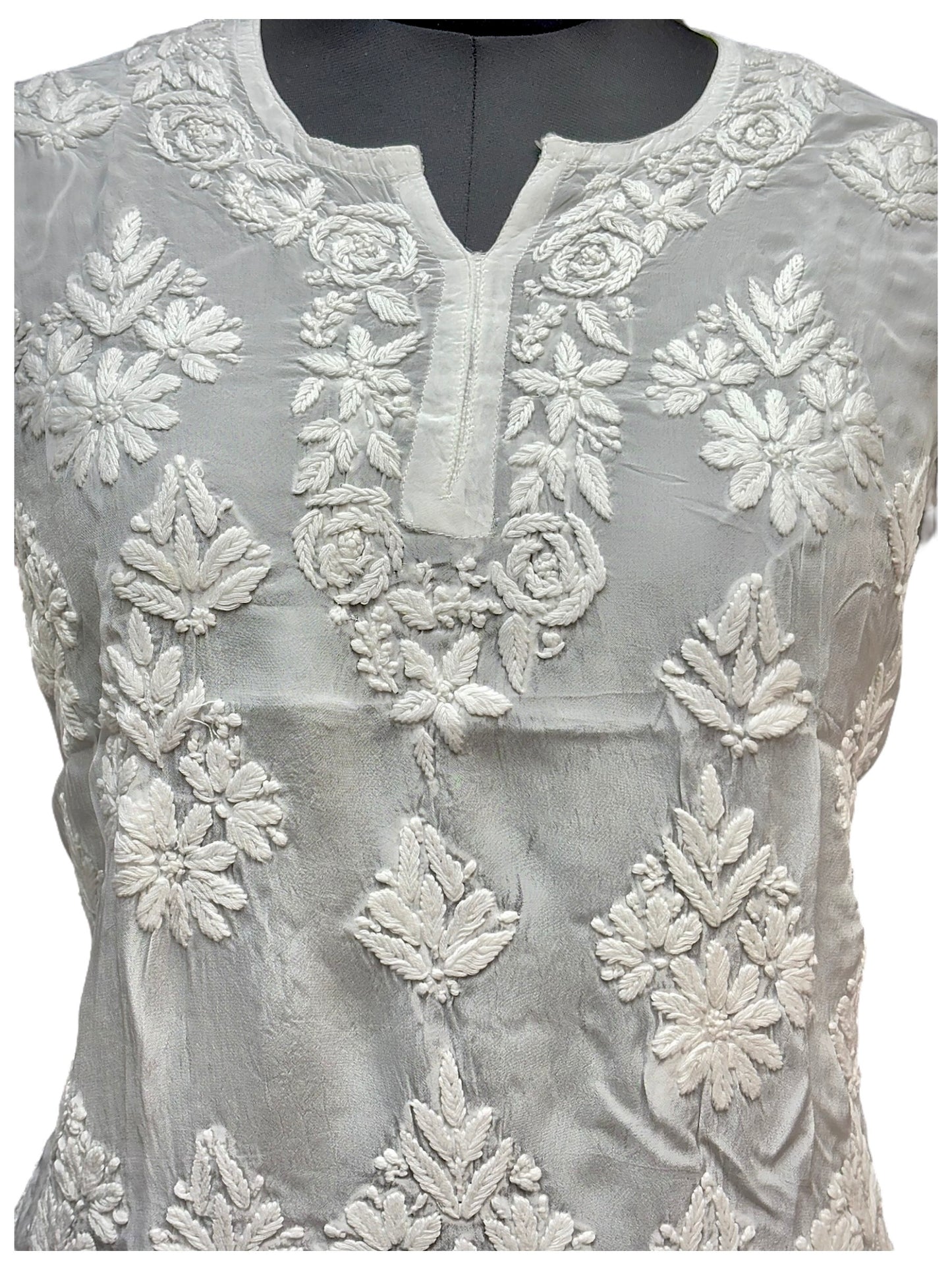 Premium American Crepe Short Top With 3D Embroidery - Experience Unique Elegance