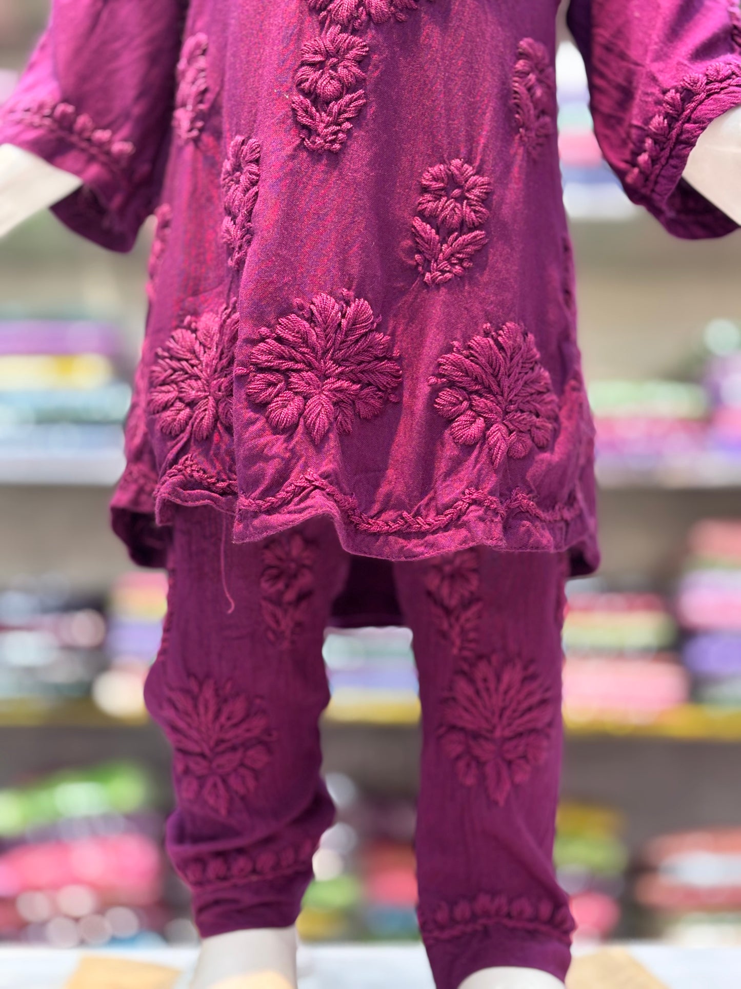 kids Modal Cord Set With 3d Embroidery