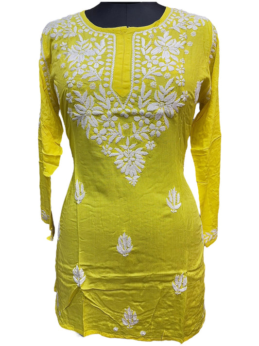Soft Modal Short Kurti with White Embroidery - Perfect blend of comfort and style