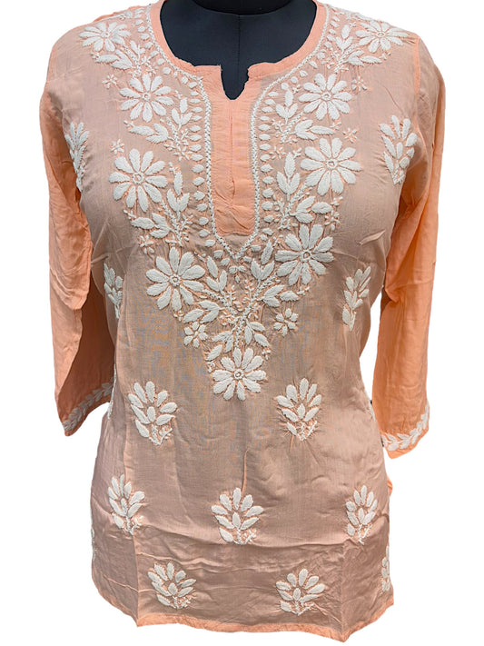 Soft Modal Short Kurti with White Embroidery - Perfect blend of comfort and style
