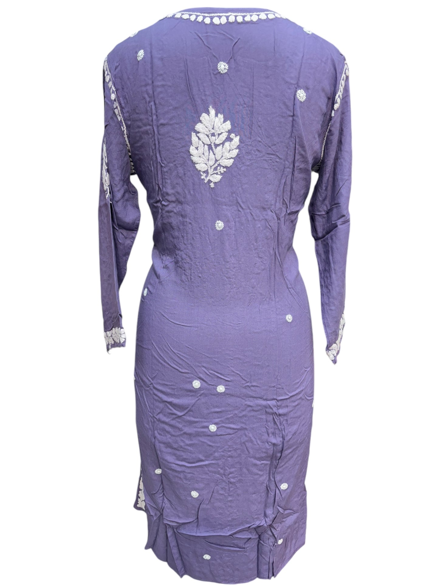 Modal Chikankari Kurti with Delicate White Embroidery