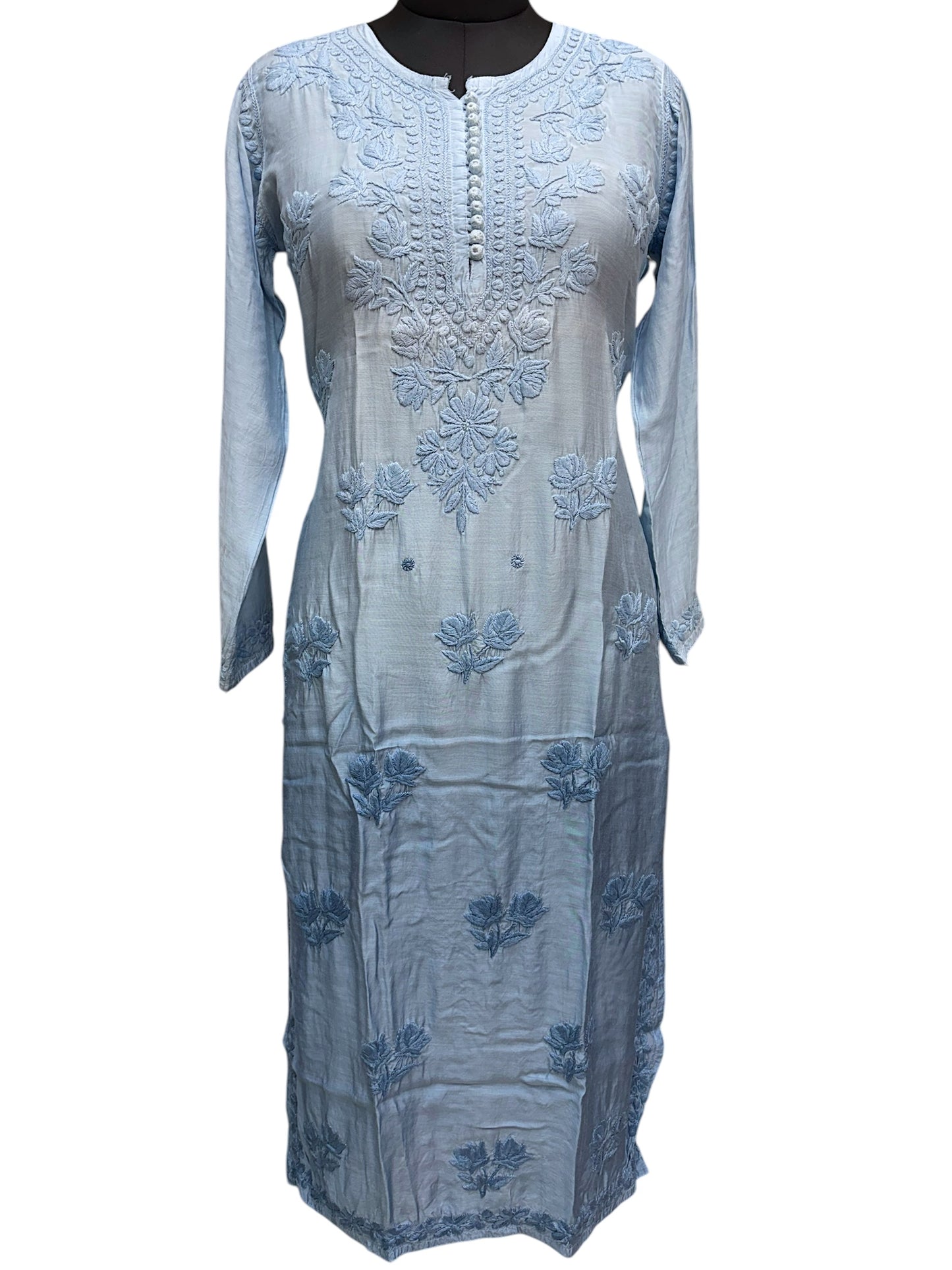 Stunning Muslin Ombre Kurti with Self-Thread 3D Embroidery – Elevate Your Ethnic Wardrobe