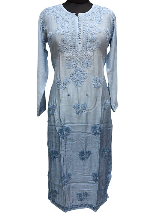 Stunning Muslin Ombre Kurti with Self-Thread 3D Embroidery – Elevate Your Ethnic Wardrobe
