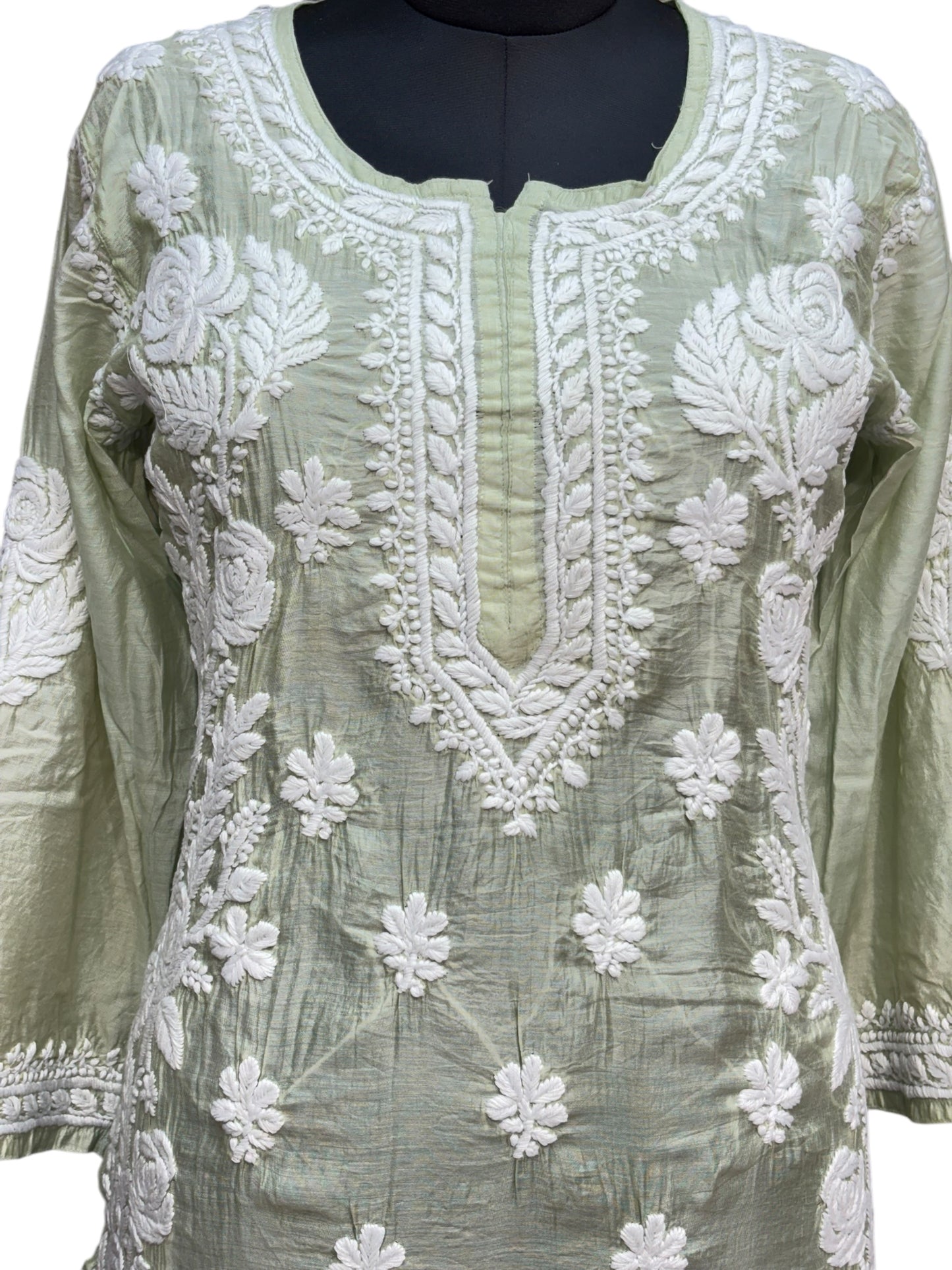 Exquisite Matka Silk Kurti with Stunning 3D Embroidery
