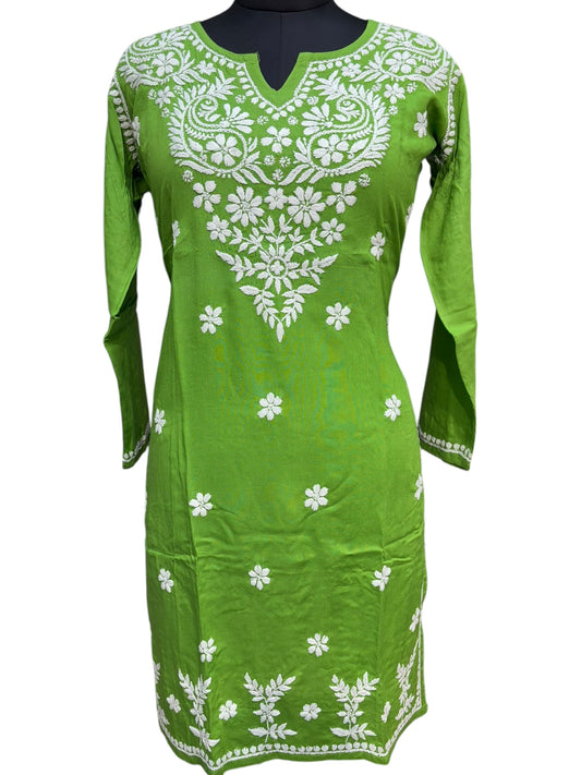 Modal Chikankari Kurti with Delicate White Embroidery