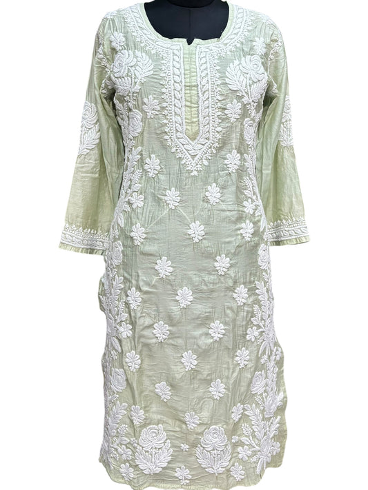 Exquisite Matka Silk Kurti with Stunning 3D Embroidery