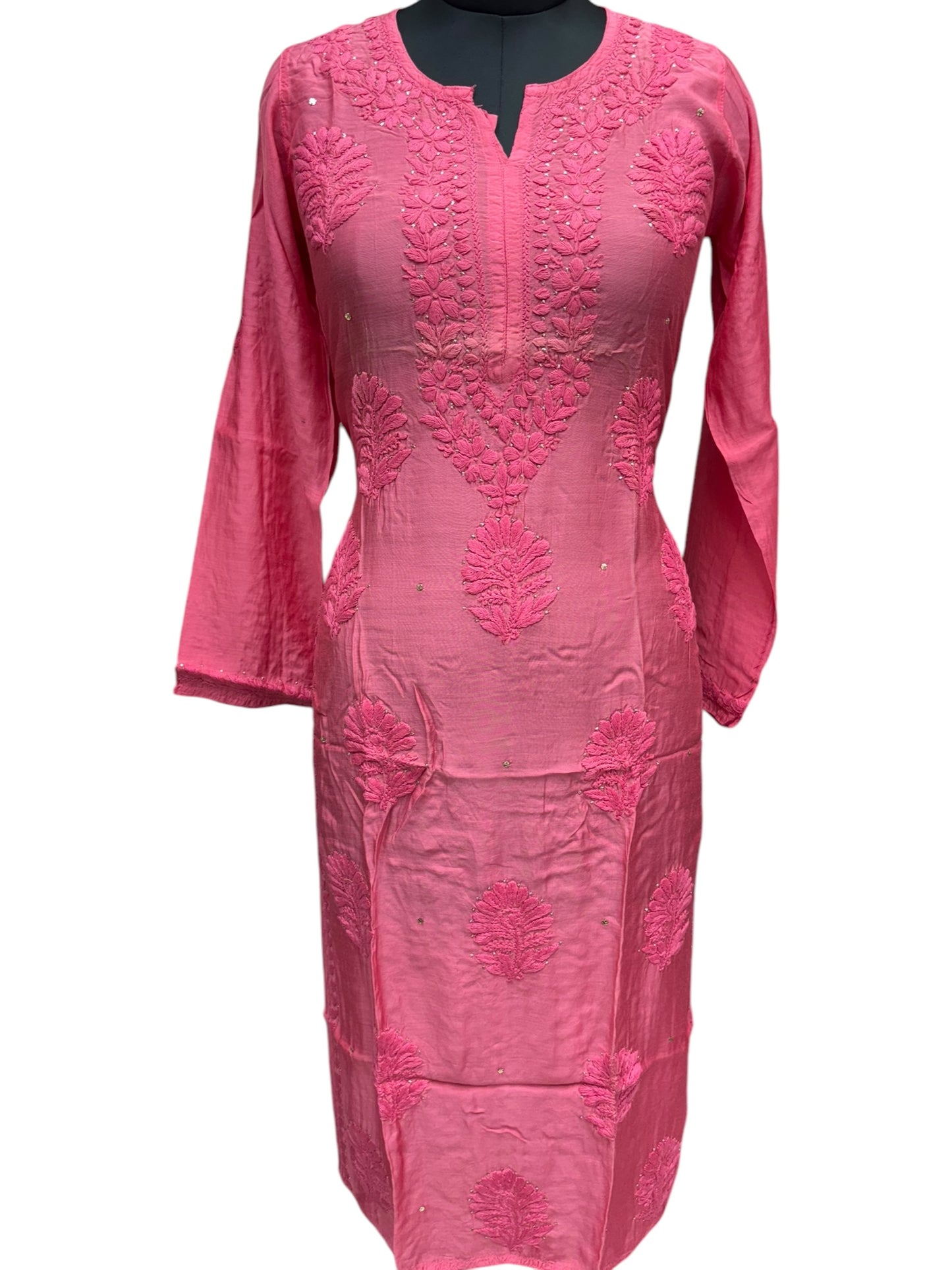 Stunning Muslin Kurti with Mukaish & Self-Thread 3D Embroidery