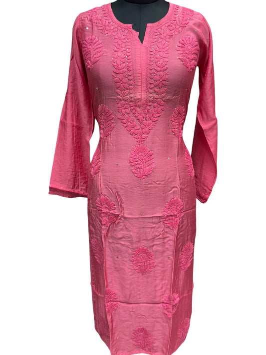 Stunning Muslin Kurti with Mukaish & Self-Thread 3D Embroidery