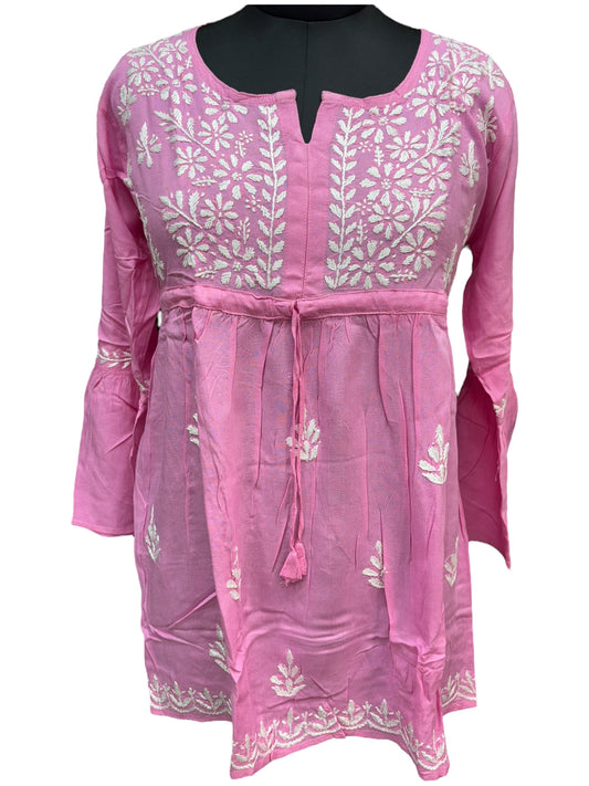 Soft Modal Short Tunic with White Embroidery