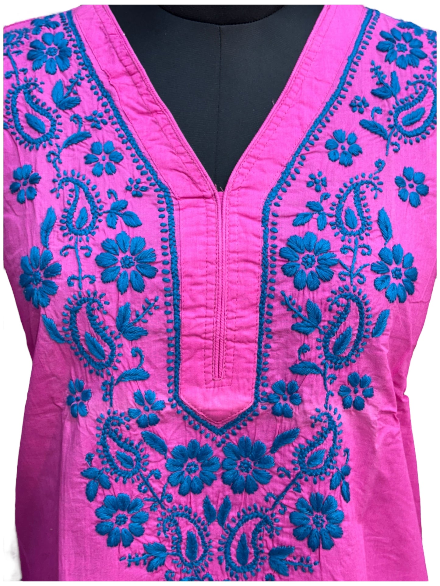 Pure Cotton Short Kurti With 3D Embroidery