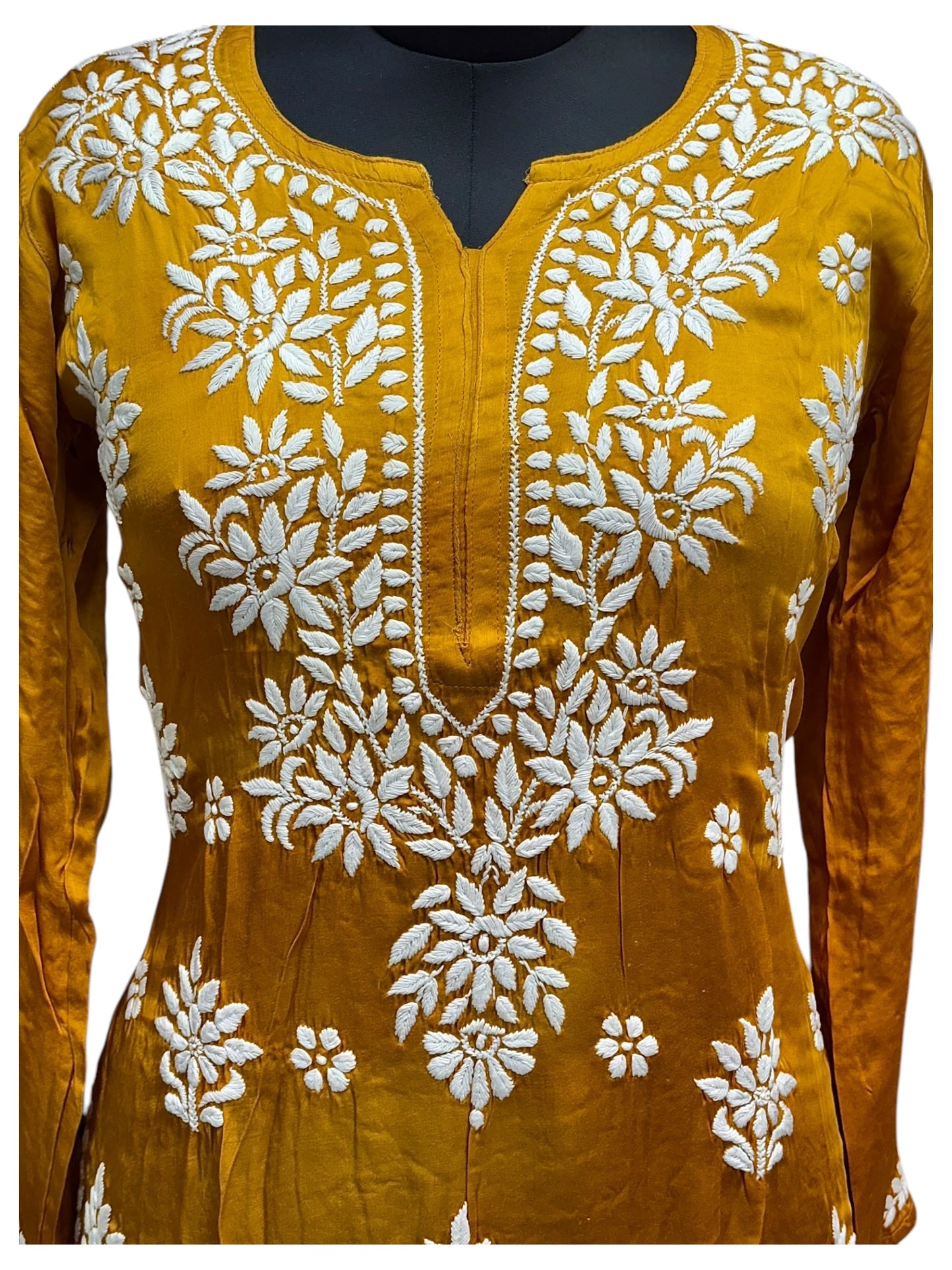 Premium Modal Satin Kurti With 3D Embroidery