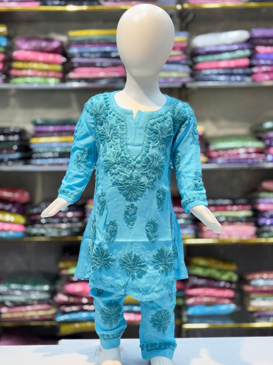 Kids Modal Cord Set With 3d Embroidery