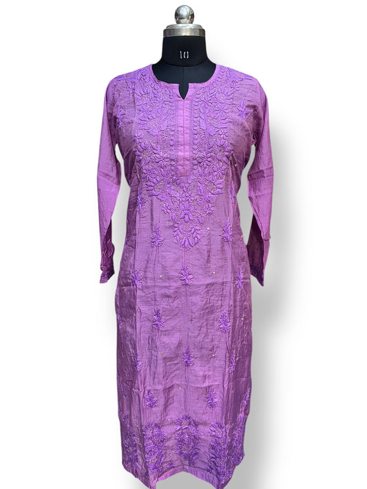 Pure Mul-Chanderi with Intricate 3d & Mukaish Work
