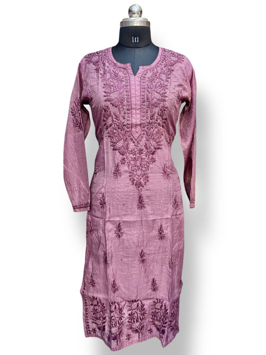 Pure Mul-Chanderi with Intricate 3d & Mukaish Work