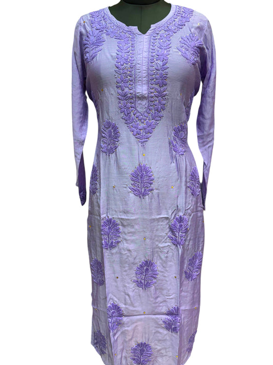 Stunning Muslin Kurti with Mukaish & Self-Thread 3D Embroidery