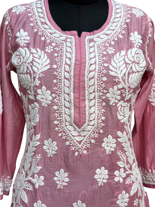 Exquisite Matka Silk Kurti with Stunning 3D Embroidery