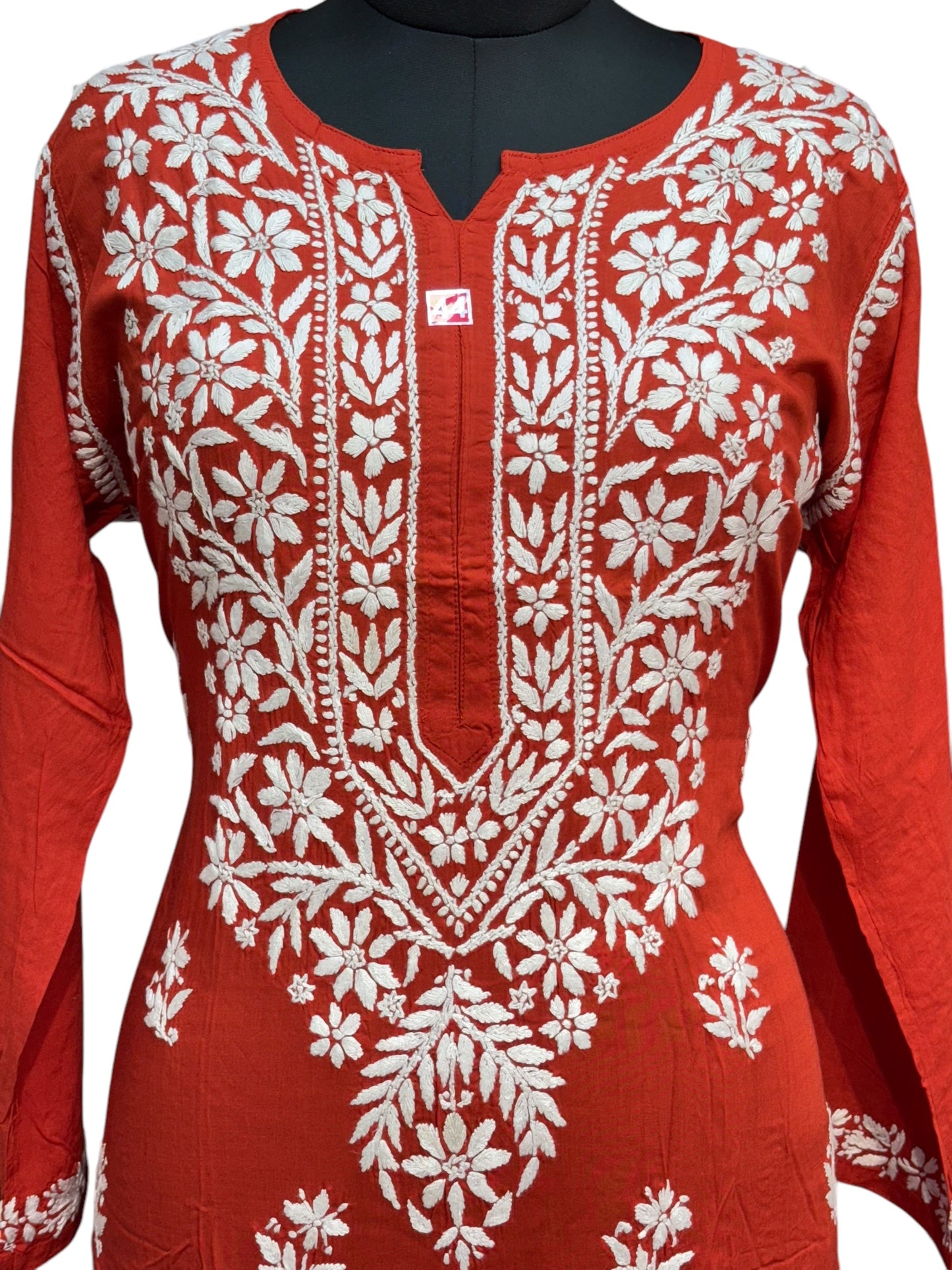 Modal Chikankari Kurti with Delicate White Embroidery