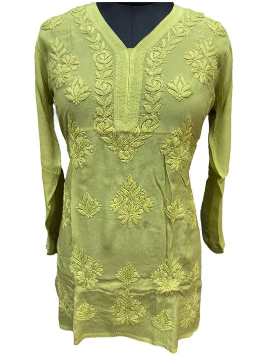 Premium American Crepe Short Top With 3D Embroidery - Experience Unique Elegance