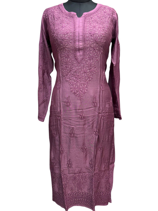 Stunning Muslin Kurti with Mukaish & Self-Thread Shadow Embroidery