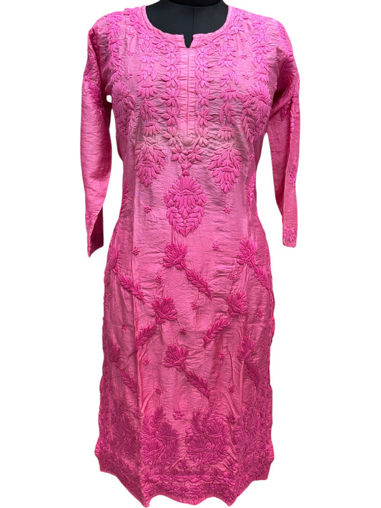 Exquisite Matka Silk Ombre Kurti with 3D Embroidery