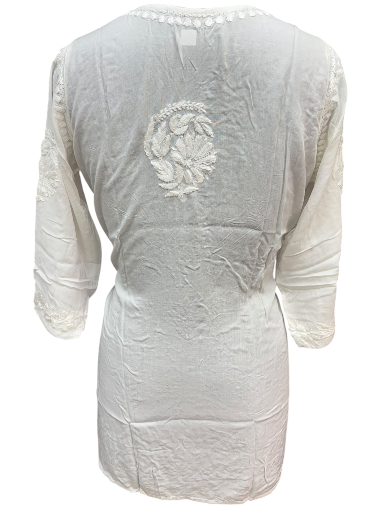Soft Modal Short Kurti with White Embroidery - Perfect blend of comfort and style