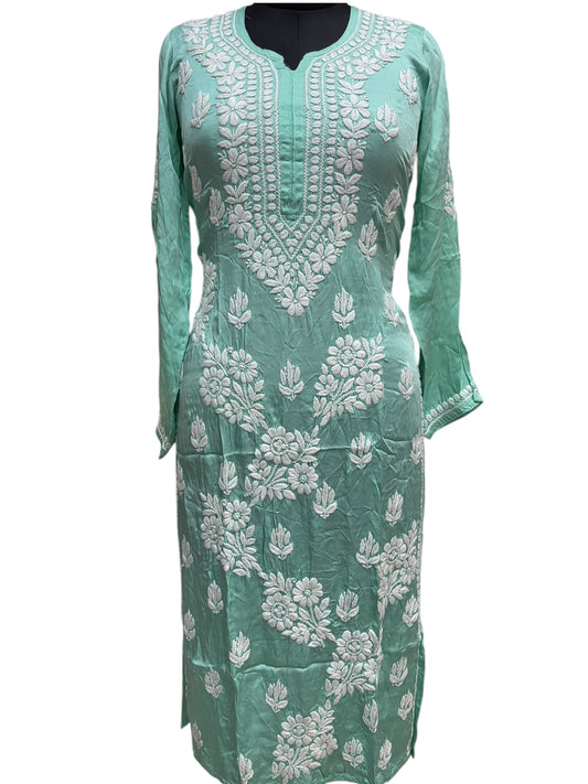 Premium Modal Satin Kurti With 3D Embroidery