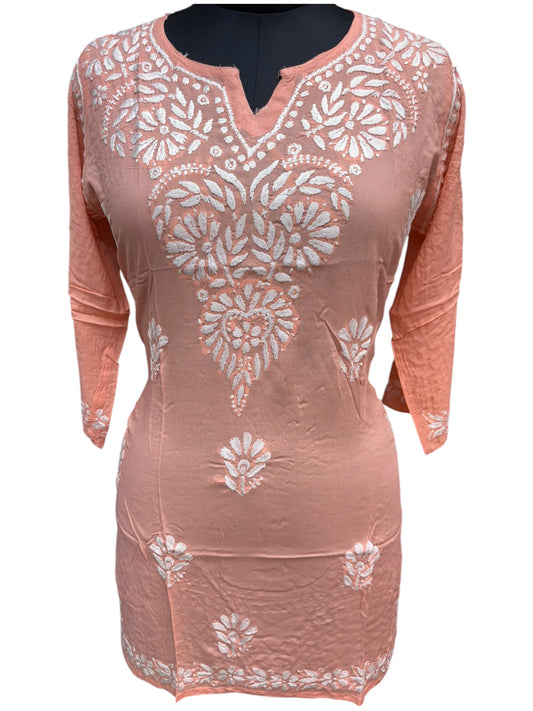 Soft Modal Short Kurti with White Embroidery - Perfect blend of comfort and style