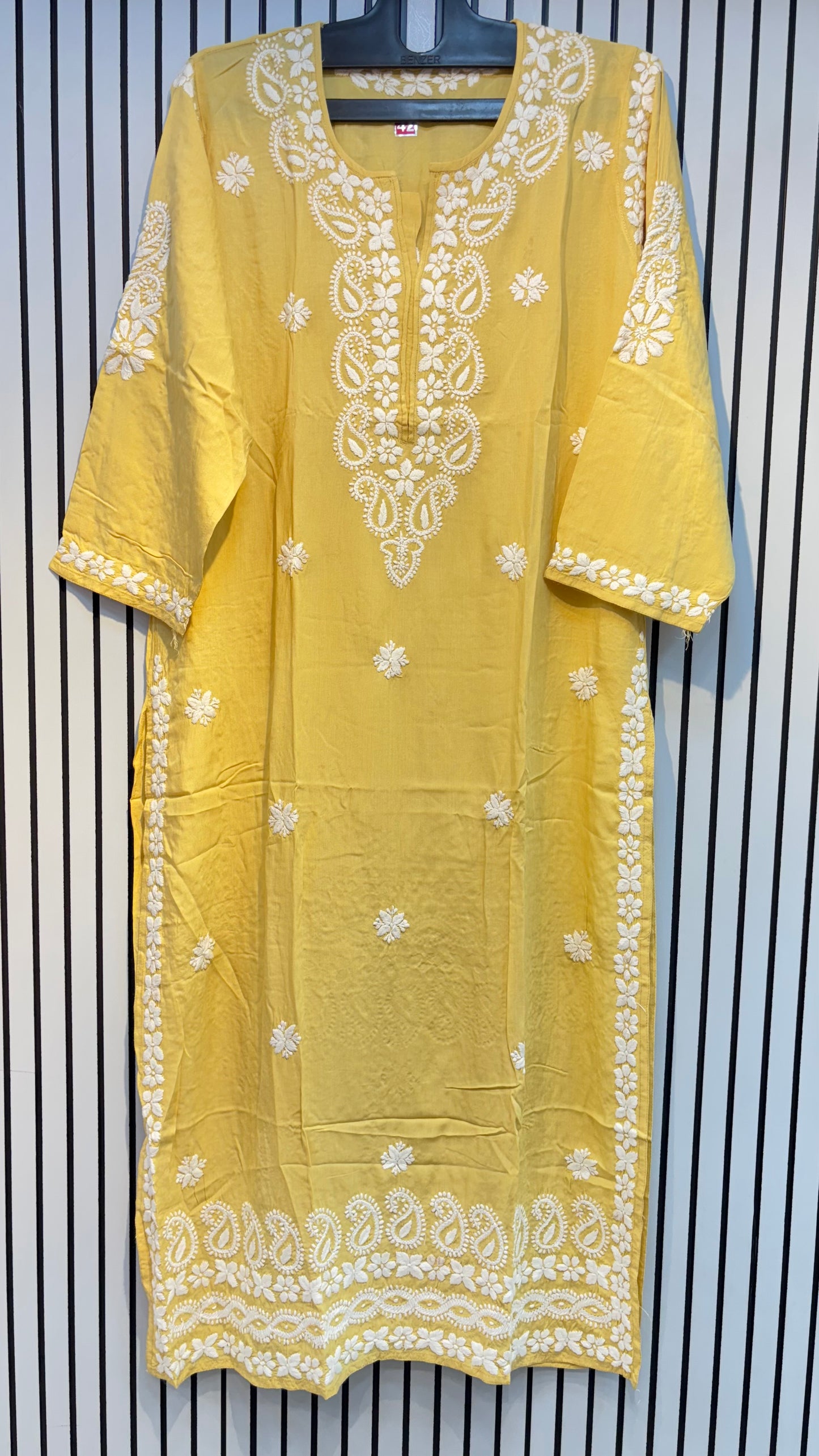 Pure Modal 42 Size Kurtis with Resham thread & 3d Embroidery🪡