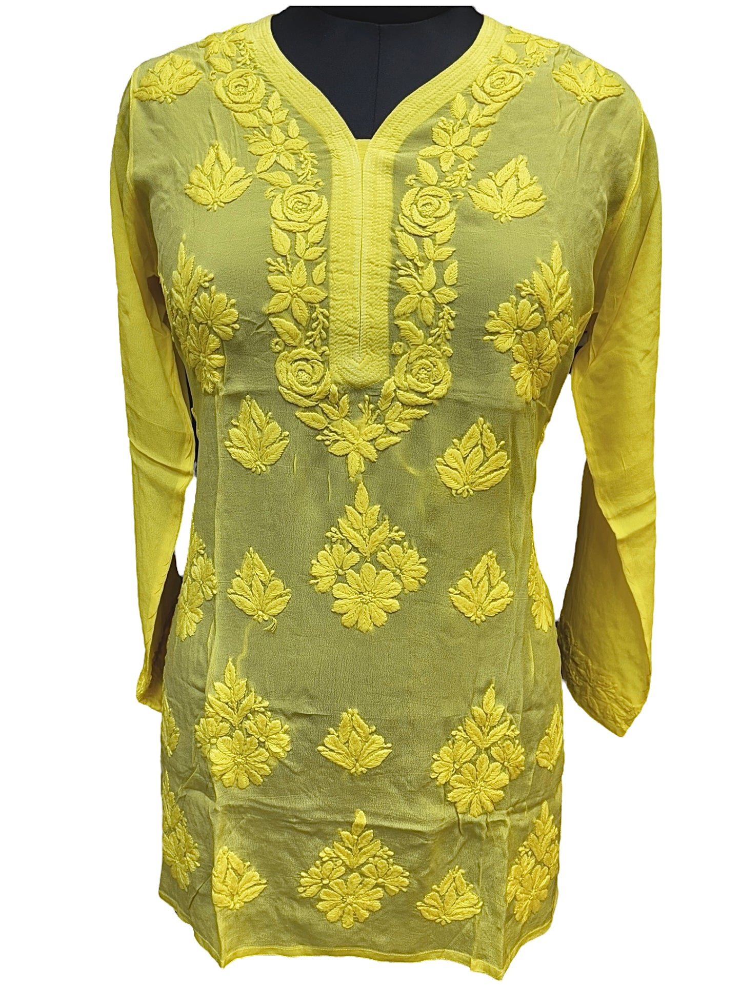 Premium American Crepe Short Top With 3D Embroidery - Experience Unique Elegance