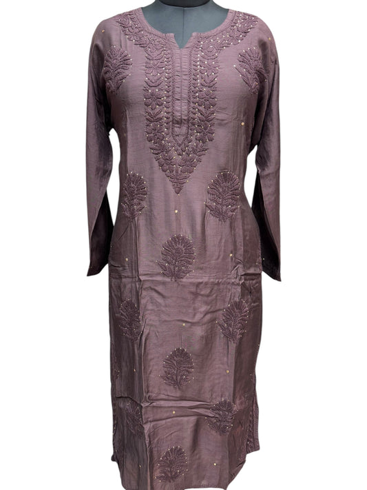 Stunning Muslin Kurti with Mukaish & Self-Thread 3D Embroidery