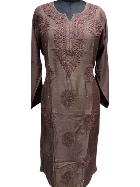 Stunning Muslin Kurti with Mukaish & Self-Thread 3D Embroidery