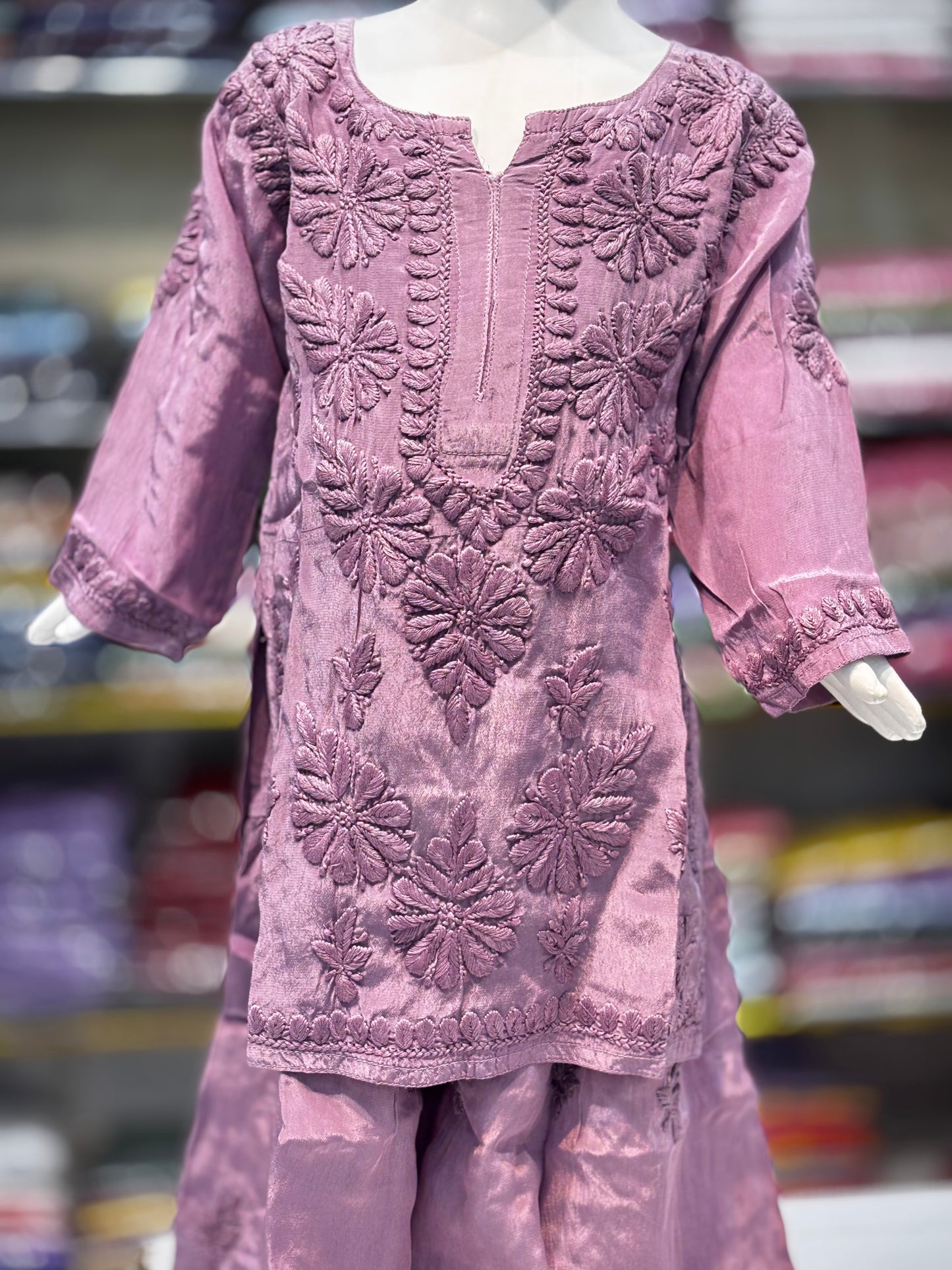 Exclusive American Crepe Kids Sharara Set With 3d Embroidery