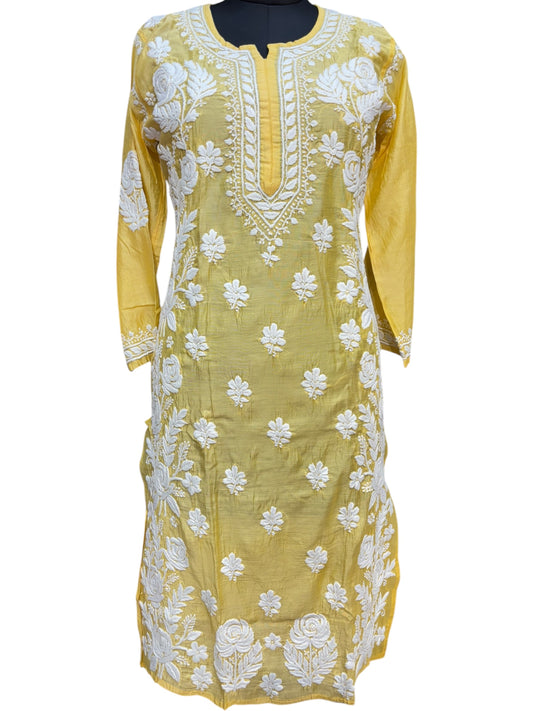 Exquisite Matka Silk Kurti with Stunning 3D Embroidery