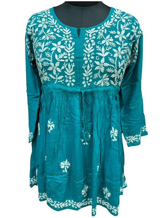 Soft Modal Short Tunic with White Embroidery