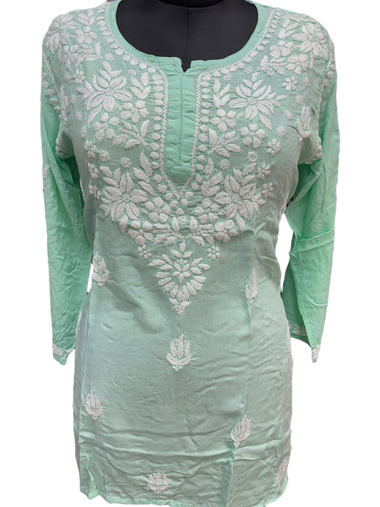 Soft Modal Short Kurti with White Embroidery - Perfect blend of comfort and style