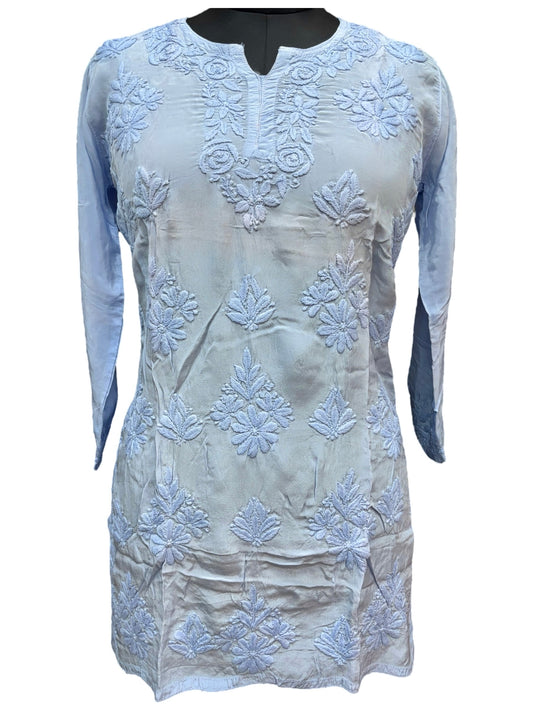 Premium American Crepe Short Top With 3D Embroidery - Experience Unique Elegance