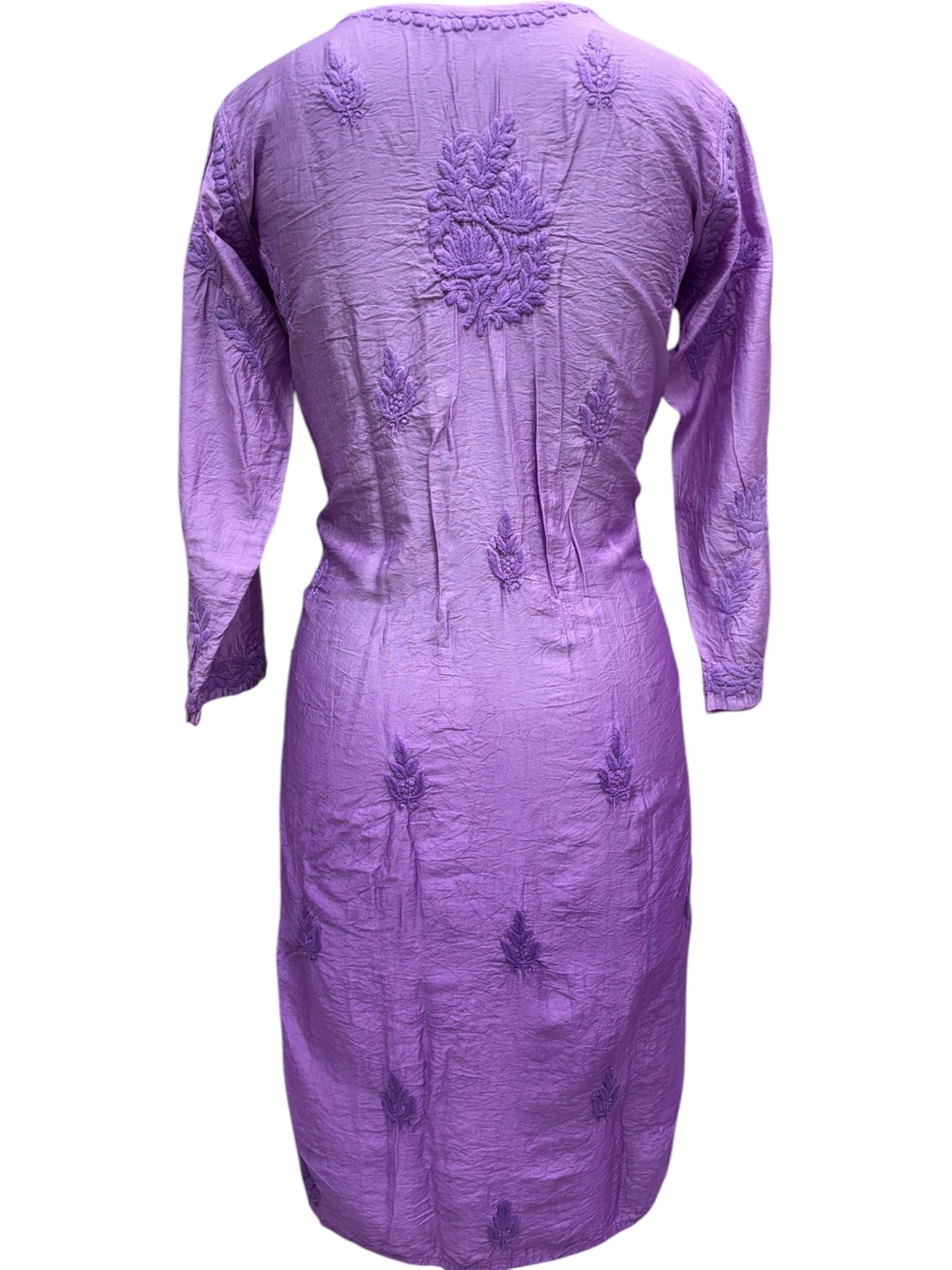 Exquisite Silk Ombre Kurti with Self-Thread 3D Embroidery