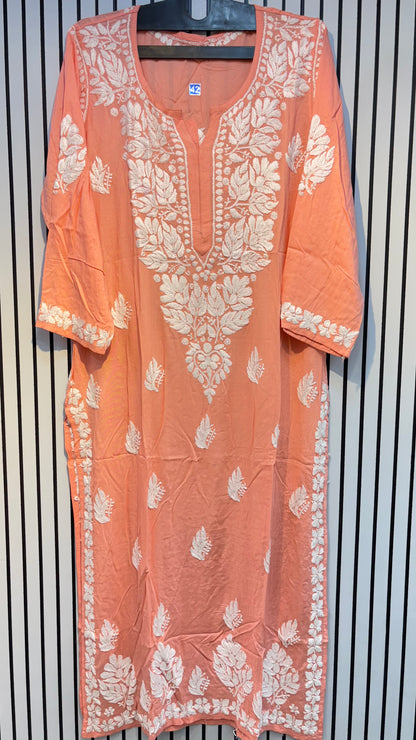 Pure Modal 42 Size Kurtis with Resham thread & 3d Embroidery🪡
