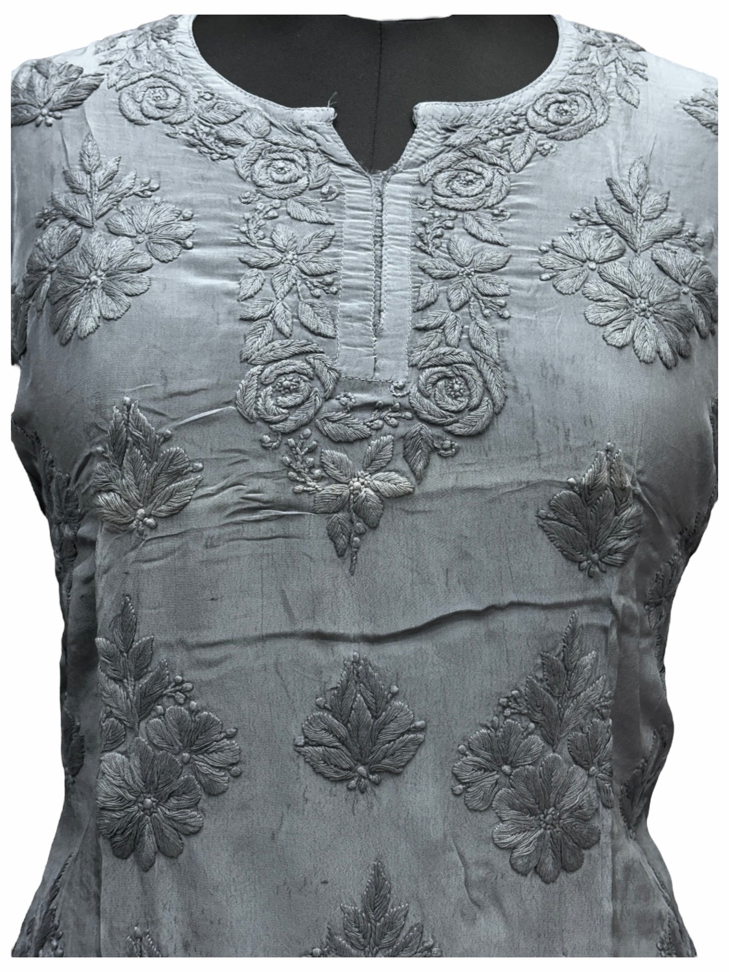 Premium American Crepe Short Top With 3D Embroidery - Experience Unique Elegance