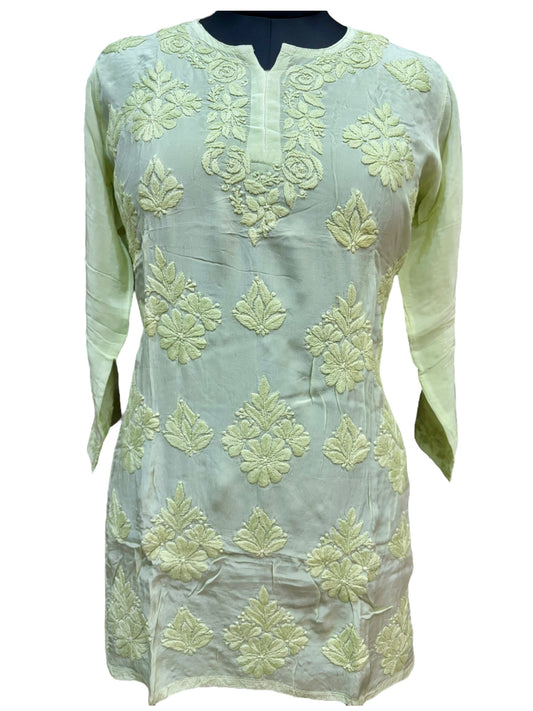 Premium American Crepe Short Top With 3D Embroidery - Experience Unique Elegance