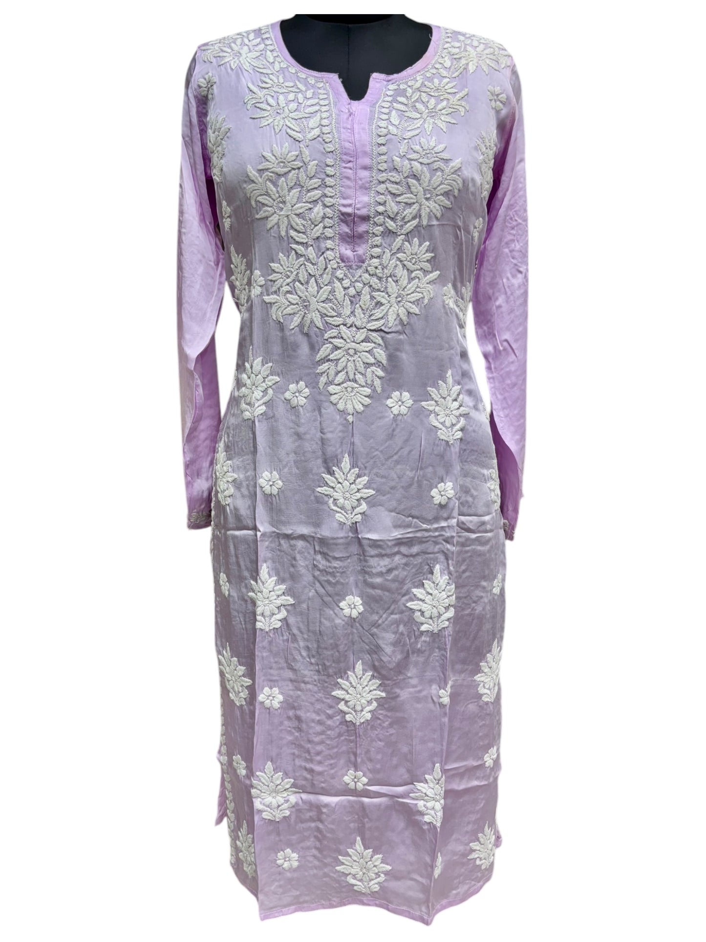 Premium Modal Satin Kurti With 3D Embroidery