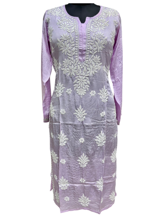 Premium Modal Satin Kurti With 3D Embroidery