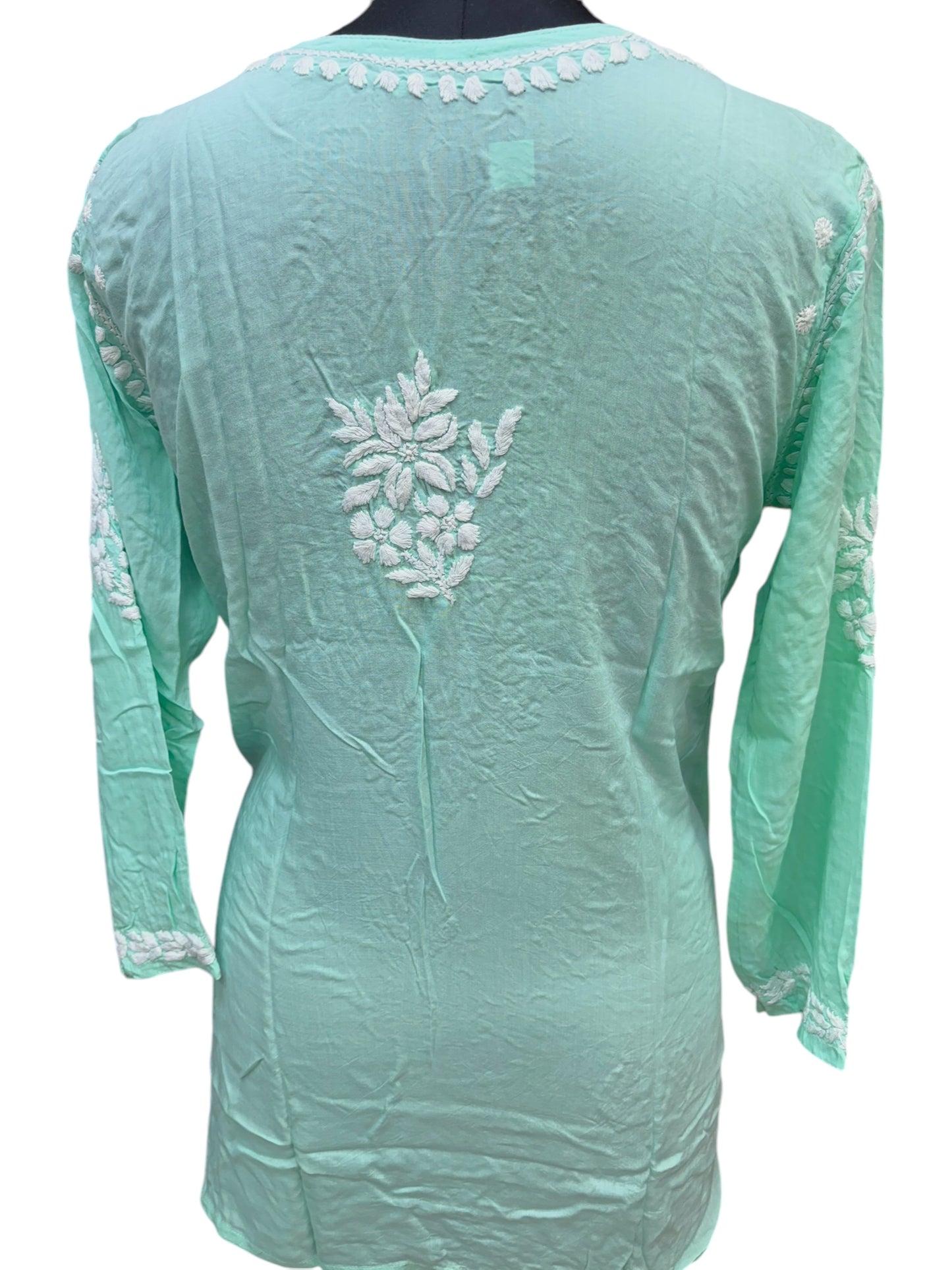 Soft Modal Short Kurti with White Embroidery - Perfect blend of comfort and style