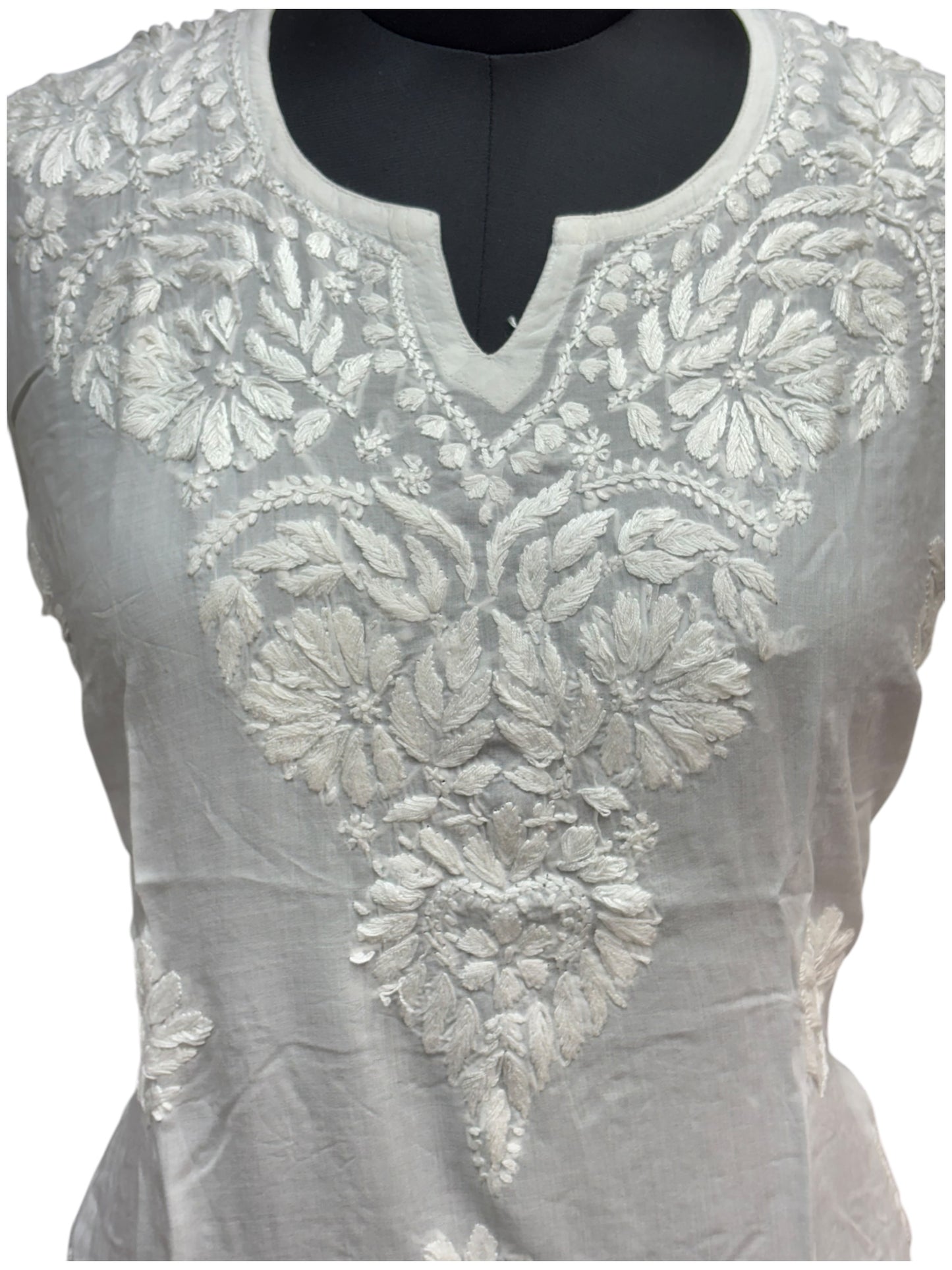 Soft Modal Short Kurti with White Embroidery - Perfect blend of comfort and style