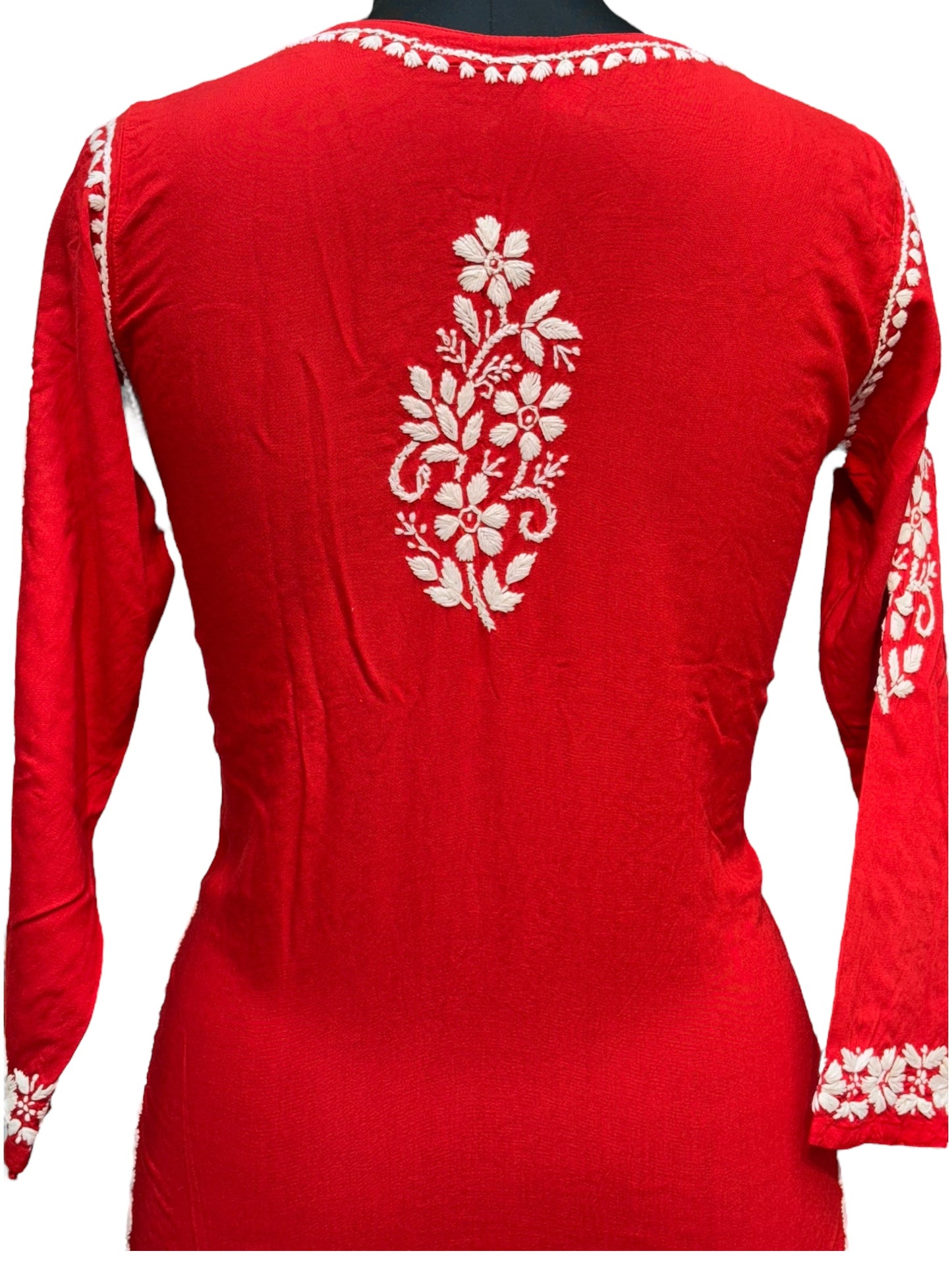 Modal Chikankari Kurti with Delicate White Embroidery