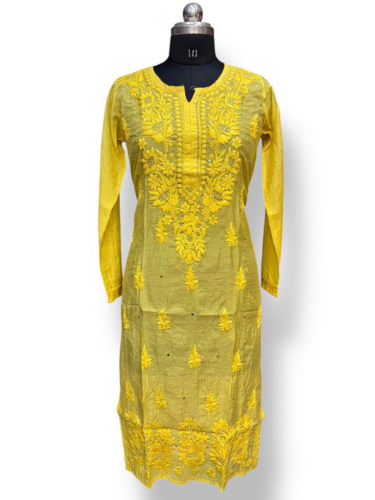 Pure Mul-Chanderi with Intricate 3d & Mukaish Work