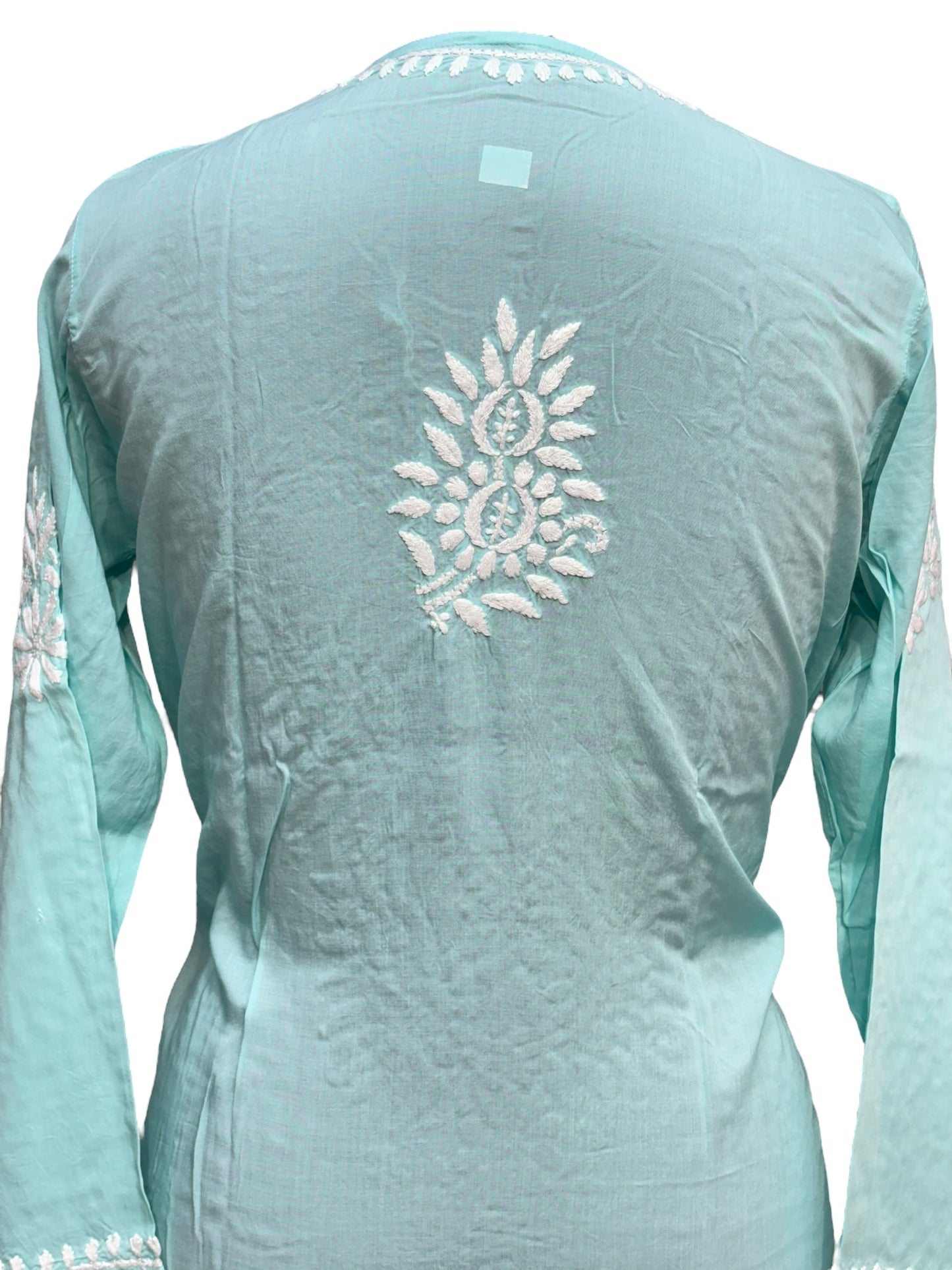 Modal Chikankari Kurti with Delicate White Embroidery