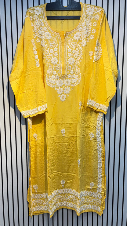 Pure Modal 42 Size Kurtis with Resham thread & 3d Embroidery🪡