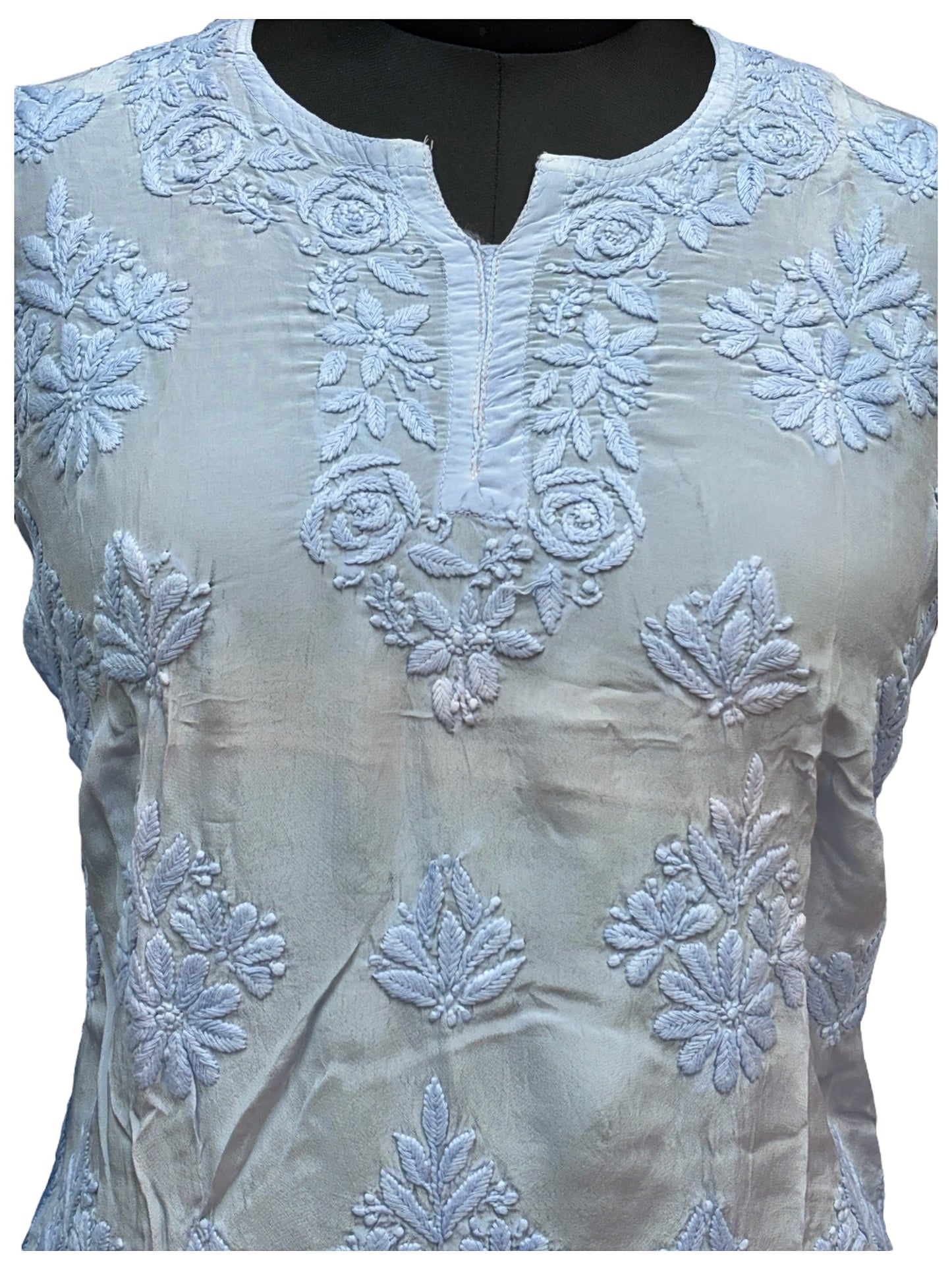 Premium American Crepe Short Top With 3D Embroidery - Experience Unique Elegance